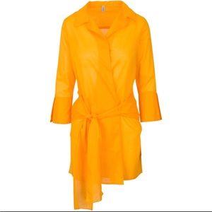 LeSwim amagansett Japanese cotton lawn wrap shirt dress